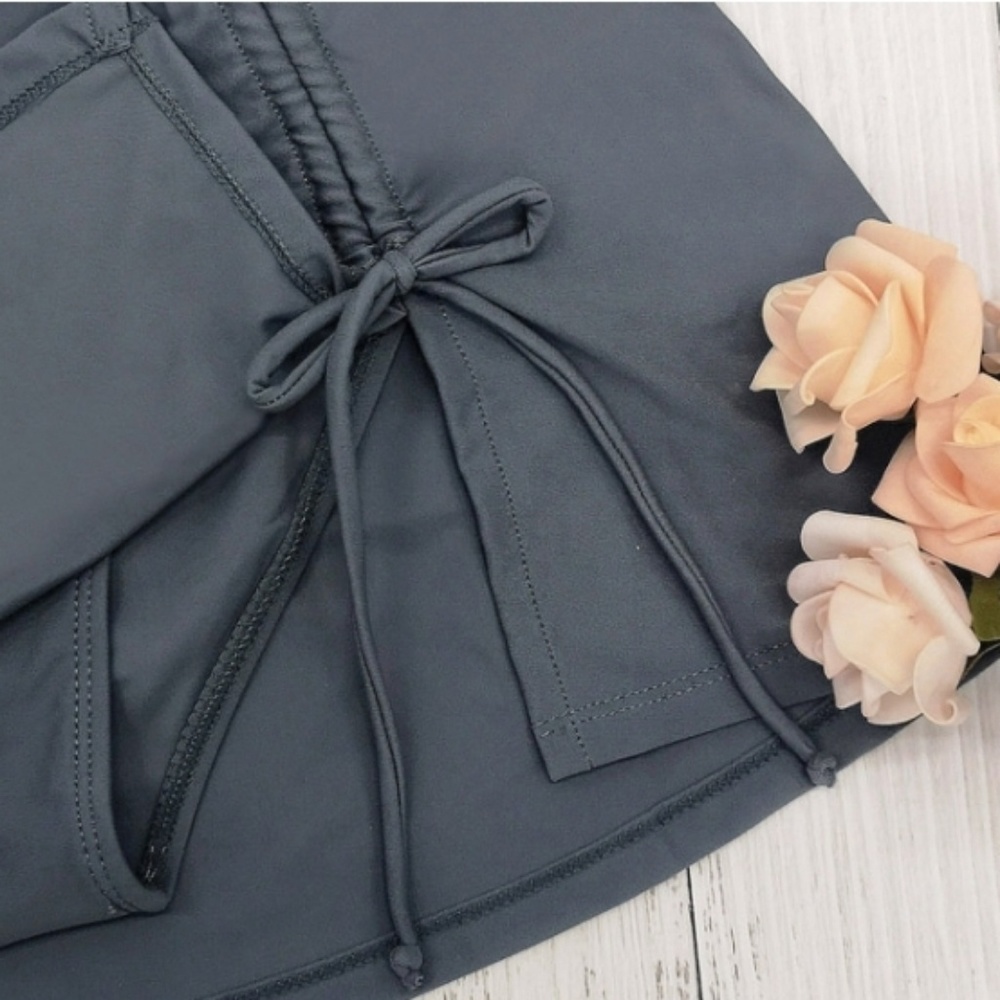 SOLD Mid Waist Side Slit Pull Tie Swim Skirt L